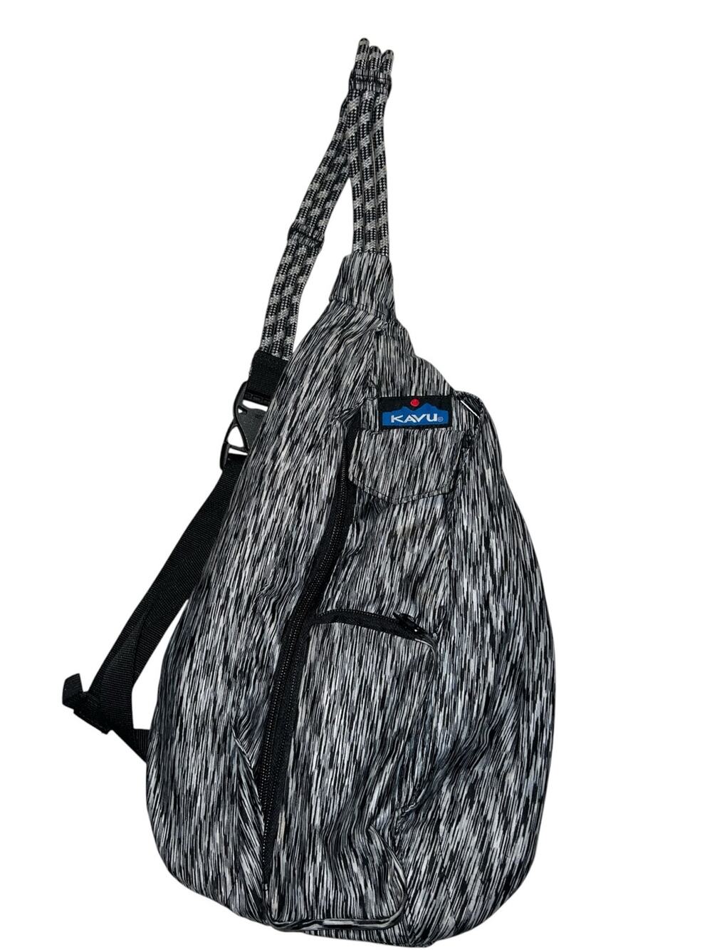 KAVU Black & White Rope Sling Bag